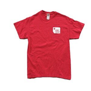 Vintage Canadian Red Cross Pocket Logo T-Shirt Red Unisex Medium